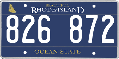 RI license plate 826872