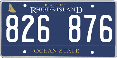 RI license plate 826876