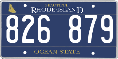 RI license plate 826879