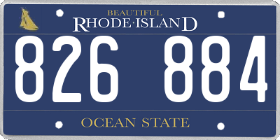 RI license plate 826884