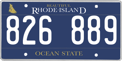 RI license plate 826889