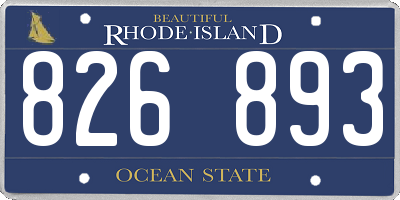 RI license plate 826893