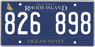 RI license plate 826898