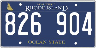 RI license plate 826904