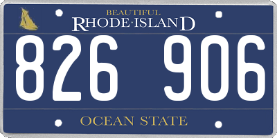 RI license plate 826906