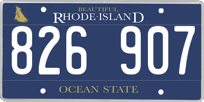 RI license plate 826907