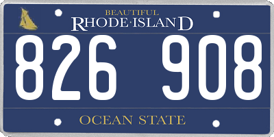 RI license plate 826908