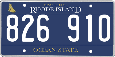 RI license plate 826910