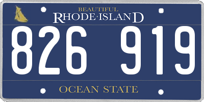 RI license plate 826919