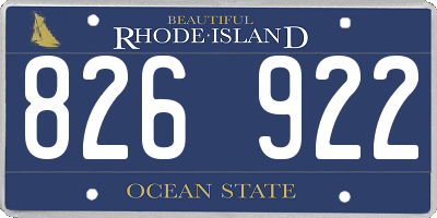 RI license plate 826922