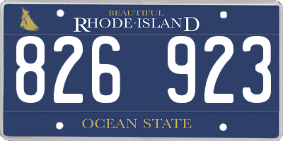 RI license plate 826923