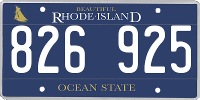 RI license plate 826925