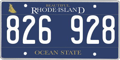 RI license plate 826928