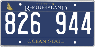 RI license plate 826944