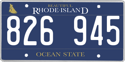 RI license plate 826945