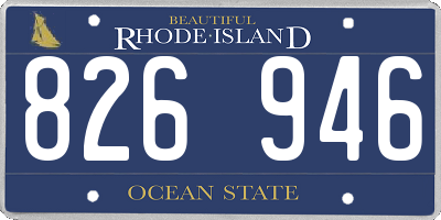 RI license plate 826946