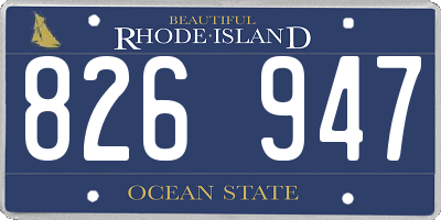 RI license plate 826947