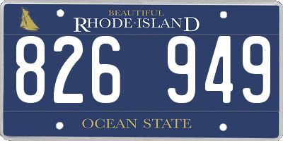 RI license plate 826949