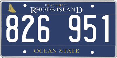 RI license plate 826951