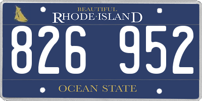 RI license plate 826952