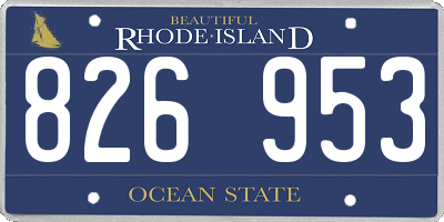 RI license plate 826953