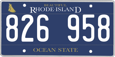 RI license plate 826958