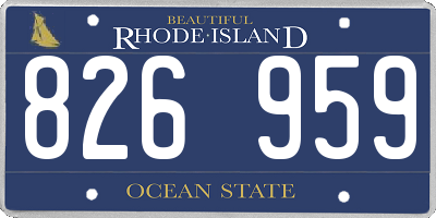 RI license plate 826959
