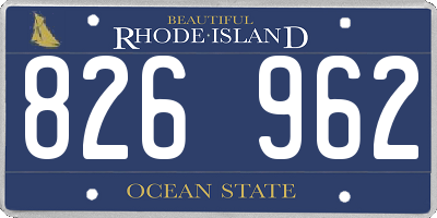 RI license plate 826962