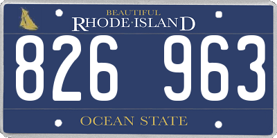 RI license plate 826963