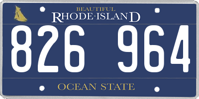 RI license plate 826964