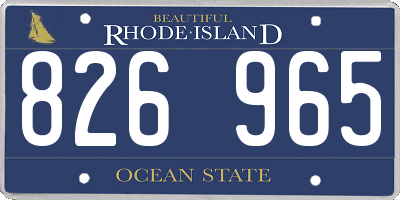 RI license plate 826965