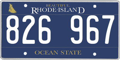 RI license plate 826967