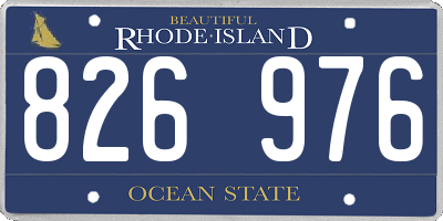 RI license plate 826976