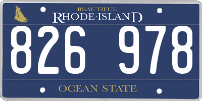 RI license plate 826978