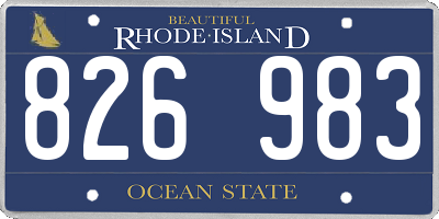 RI license plate 826983