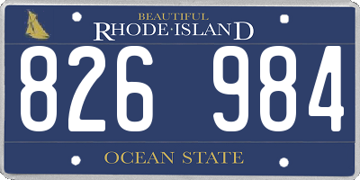 RI license plate 826984