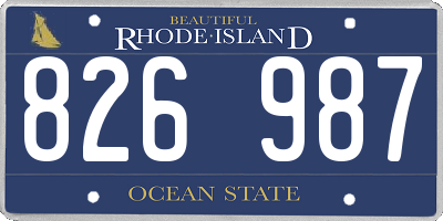 RI license plate 826987