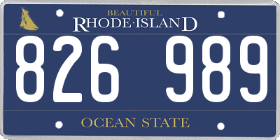 RI license plate 826989
