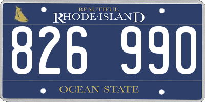 RI license plate 826990