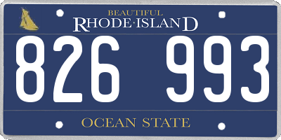 RI license plate 826993