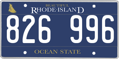 RI license plate 826996