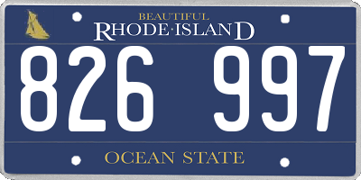 RI license plate 826997