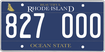 RI license plate 827000