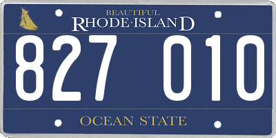 RI license plate 827010