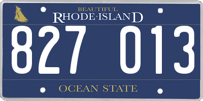 RI license plate 827013