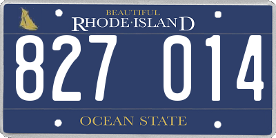RI license plate 827014