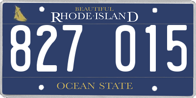 RI license plate 827015