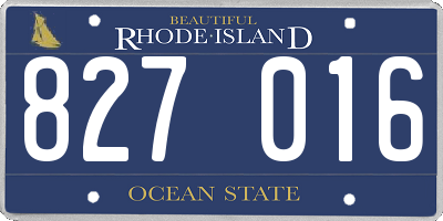 RI license plate 827016