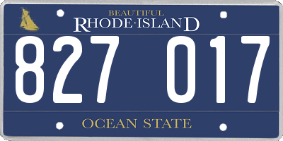 RI license plate 827017