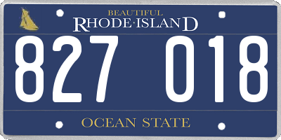 RI license plate 827018